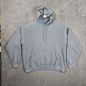 Vintage Prospirit Mens Gray Fleece Pullover Hoodie Sweatshirt XL